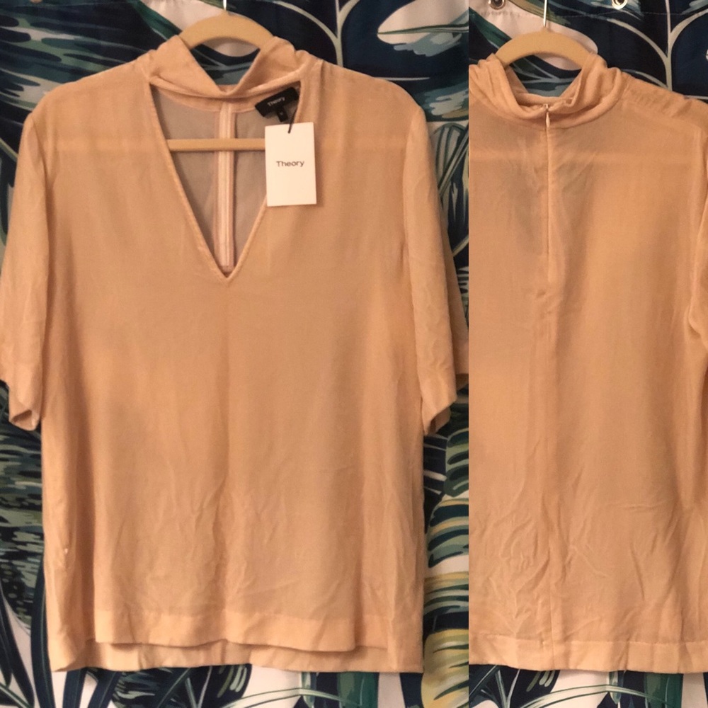 VELVET+SHEER ! Creme THEORY blouse!! - Picture 4 of 7